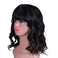 thumbnail image 6 of XIAQUJ Fashion Women's Full Wig Curly Wig Short Wig Styling Cool Wig Wigs for Women Black, 6 of 6