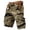 Brown, variant on Men's Multi Pocket Cargo Shorts Camo Print Relaxed Fit Cotton Outdoor Work Hiking Casual Shorts No Belt