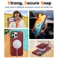 thumbnail image 4 of for iPhone 13 Pro Case PU Leather, 2 in 1 Detachable, Compatible with MagSafe, with Card Holder, PU Leather Kickstand Card Slots Case for iPhone 13 Pro, Winered, 4 of 4