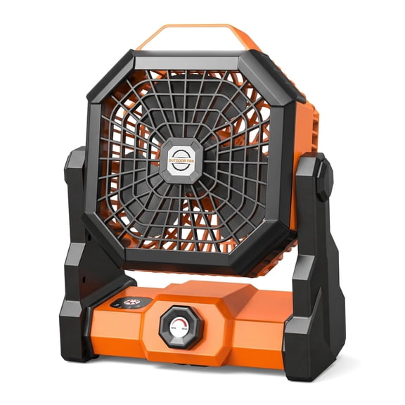 Portable Fan,8-Inch Rechargeable Camping Fan with LED, 7800mAh Desk Battery Powered Fan , 270° Adjustable Airflow, 360° Hanging Hook, Quiet Desk Outdoor Tent Fan for Camping Essentials Accessories