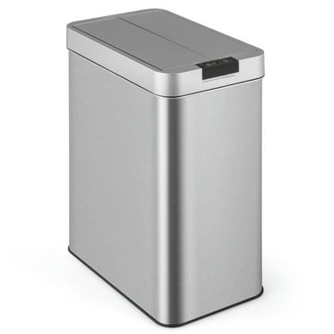 Barara King Kitchen Trash Can,13.2 Gal Slim Kitchen Trash Can with Wing Lids and Stainless Steel Frame