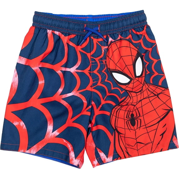 Marvel Boys' Spiderman Web Swim Trunks, Sizes 2T-7