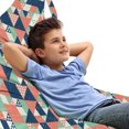 thumbnail image 1 of Grunge Lounger Chair Bag, Patchwork Style Geometric Triangles Abstract Simplistic Effect Pattern, High Capacity Storage with Handle Container, Lounger Size, Almond Green and Coral, by Ambesonne, 1 of 5