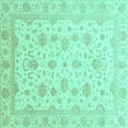 thumbnail image 1 of Ahgly Company Indoor Square Oriental Turquoise Blue Traditional Area Rugs, 3' Square, 1 of 4