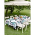 thumbnail image 5 of 52x70 Inch Outdoor Tablecloth with Umbrella Hole Zipper Rectangle Aqua Rose Rectangular Tablecloths Outside Waterproof Rustic Romantic Botanical Floral Vines Art Patio Table Cover for Picnic Party, 5 of 8