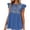 Blue, variant on Trendy Textured Top for Women Embroidery Detail Pleated Long Sleeve Loose Flowy Blouse with Decorative Button Trim for Vacation Party Hiking, Red, 2XL