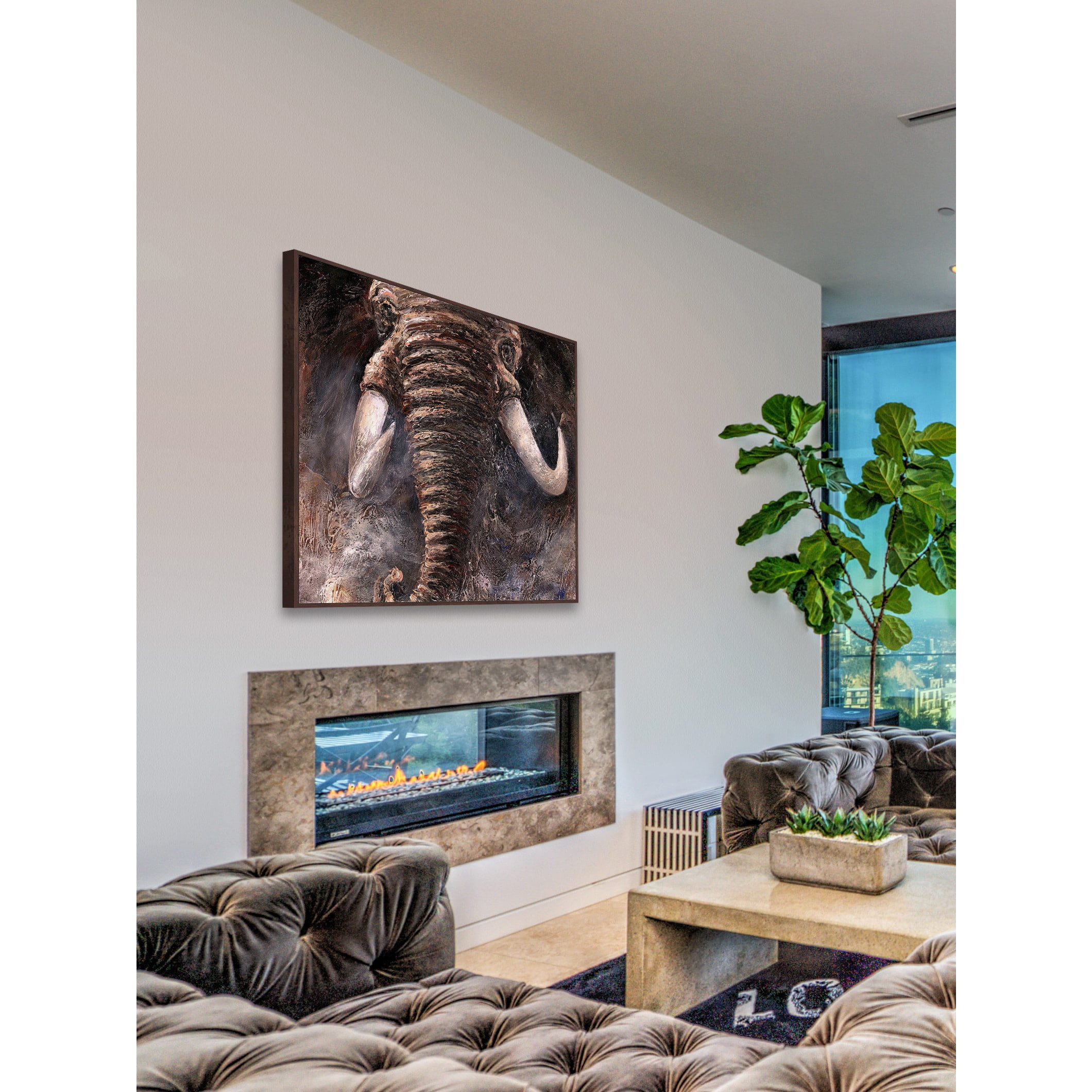 Marmont Hill "Fierceness" by Bergerac Floater Framed Painting Print on Canvas