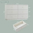 thumbnail image 7 of wow97e Fluted 6 Drawers Dresser, Wood 47" Tall Chest of Drawers with Deep Storage, Modern Bedroom Chest for Closet Hallway, Entryway, Living Room, 7 of 7