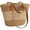 Beige and Khaki Stripe, variant on Pleneal Straw Bag For Women, Summer Straw Beach Handbags Large Shoulder Purses Woven Tote Bag,Beige and Khaki Stripe
