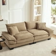 thumbnail image 2 of Dinosisco 84"L Deep Seat Sofa, Corduroy Upholstered Sleeper Couch for Living Room, Khaki, 2 of 8