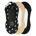 thumbnail image 4 of MeMoi Women's 3 Pair Pack Americana Fine Edge No-Show Liners - Womens - Female, 9-11, Navy, 4 of 5