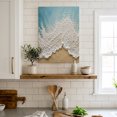 thumbnail image 6 of Crashing Wave Foam Canvas Wall Art for Living Room Bedroom Bathroom, Coastal Teal Heavy Impasto Ocean Gold Beach Canvas Art Wall Decor, Artwork for Walls Home Office Decor, 16"x20", 6 of 9