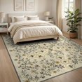 thumbnail image 3 of ODIKA 8'x10' Washable Area Rug Honeycomb Motif Farmhouse Botanical Border Distressed Vintage Flowing Dynamic for Living Room, Under Sectional, Family , Durable, Non-Slip, 3 of 7
