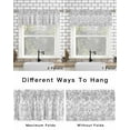 thumbnail image 4 of Boho Gray Flower Curtain Valance for Windows/Living Room/Kitchen/Bathroom/Café, Short Rod Pocket Tier Curtain Window Treatment Panel Vintage Farmhouse Leaf Spring Plant Topper Curtain 60''x18'', 4 of 6