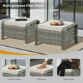 thumbnail image 3 of PPorfamilia 6 Piece PE Rattan Patio Conversation Sofa Sets, Outdoor Sectional Furniture Sets with Rocking Swivel Chairs and Ottomans, Beige Cushions, 3 of 9