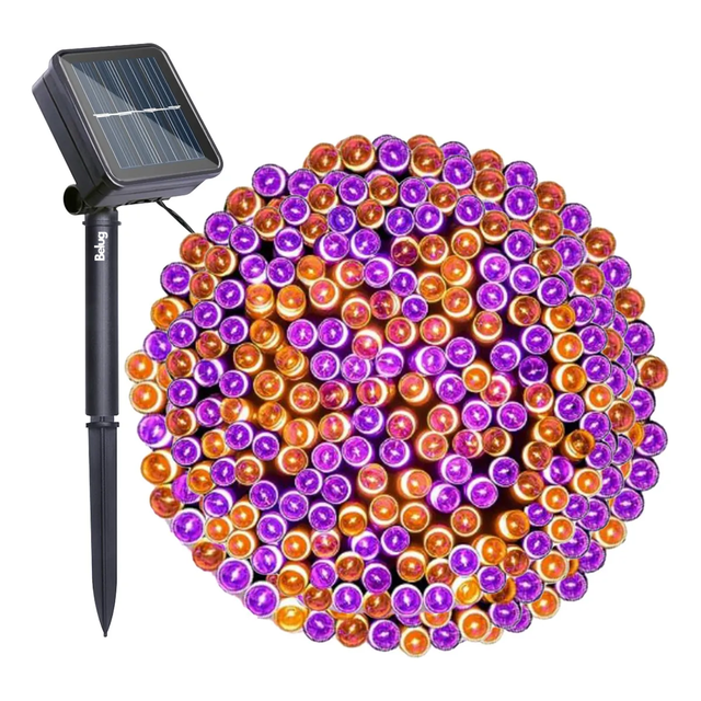 200 Led Belug 22m 8 Modos Solar Luces Exteriores Halloween Imperme Negro