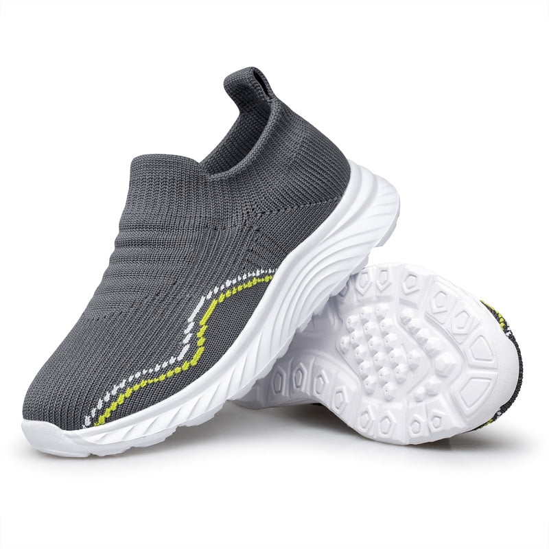 vibdiv Boys Girls Shoes Tennis Running Sneakers Breathable Non-Slip Kids Shoes Grey Little Kid Size 12.5
