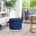 thumbnail image 3 of Joveco Velvet Storage Ottoman Footrest Stool 18.9"D Blue, 3 of 5