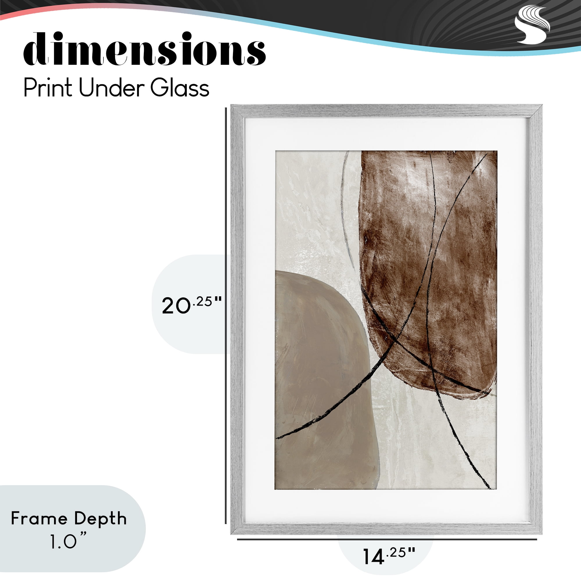 Stupell Industries Taupe & Brown Abstract Gray Framed Print Under Glass, design by Merri Pattinian