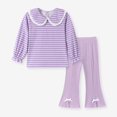 thumbnail image 5 of OJSFQUFP Baby Girl Clothes Long Sleeve Shirt Top Ruffle Flared Pants Set Spring Fall Winter Toddler Girls Outfits (1-7Y), 5 of 9