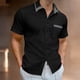 thumbnail image 1 of Blusa y camisa de manga corta con cuello vuelto para hombre, cárdigan estampado con botones y bolsillo de solapa de manga corta, blusa para hombre, 1 of 8