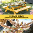thumbnail image 6 of Spring Eucalyptus Sunflower Table Cloths for 4 Foot Rectangle Tables, Farmhouse Birds Rustic Burlap Patio Waterproof Elastic Fitted Tablecloths, Washable Rectangular Table Cover for Camping, 6 of 8