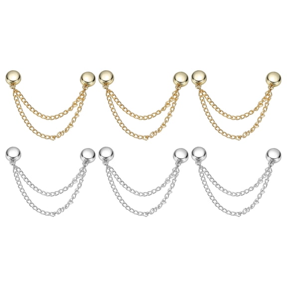 Uxcell Magnetic Clothing Clips, Strong Metal Uxcell Magnetic Buttons Shirt Tie Scarf Pant Waist Tightener Clips Decorative Accessories Pins for Clothing, Gold, Silver