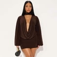 thumbnail image 2 of Elegant Draped Mini Dress (S, Black), 2 of 6