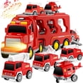 thumbnail image 1 of Camión de bomberos de juguete FunMission 5 en 1 con potencia de fricción de 3 a 9 años, 1 of 7