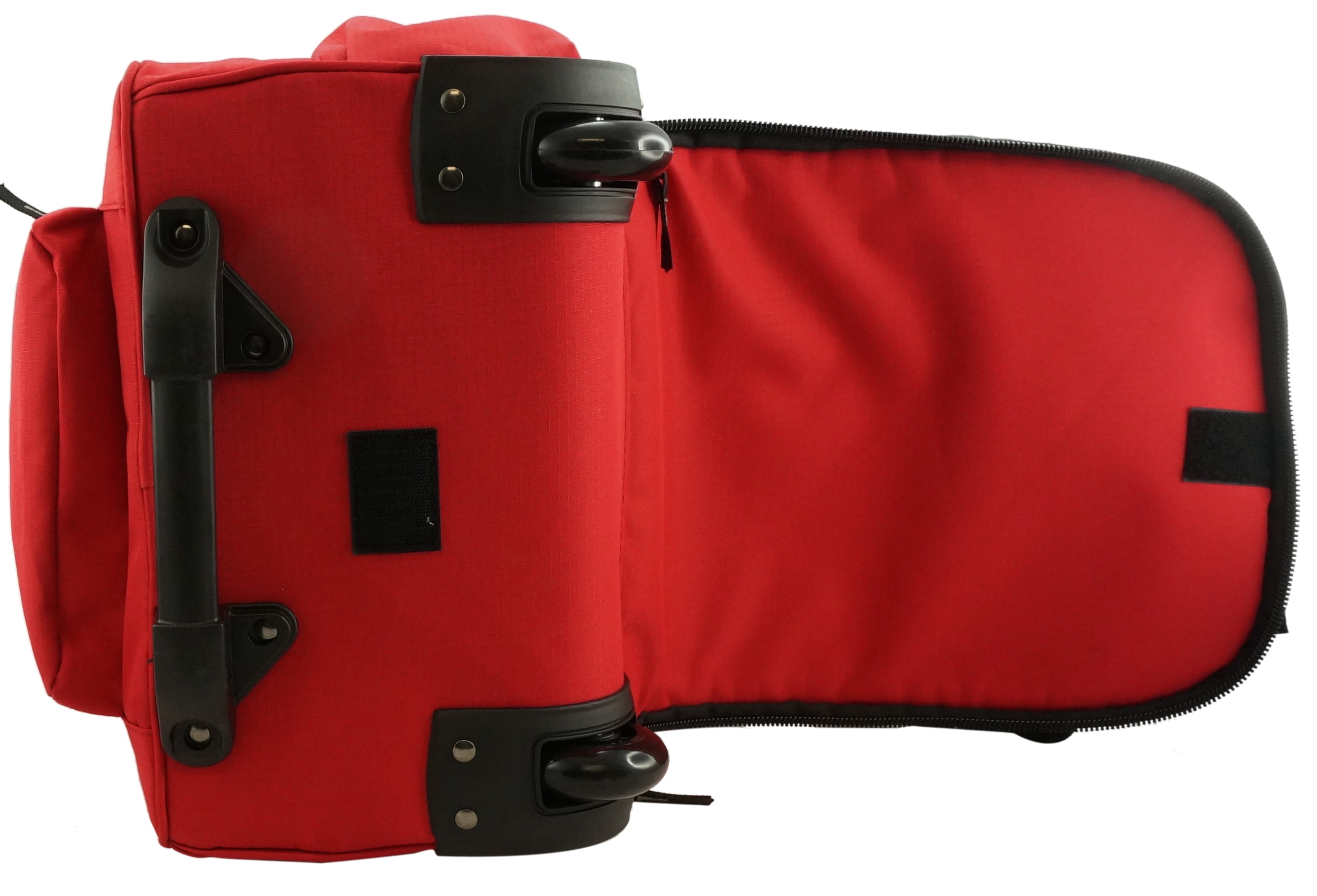 K-Cliffs Heavy Duty 17.5" Rolling Backpack w/Safety Reflective Stripe Red, Teen- Adult Unisex