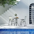 thumbnail image 5 of Abba Patio 3 PCS Outdoor Folding Bistro Barstools Set w/ Table for Balcony, Backyard, Poolside, Light Grey, 5 of 10