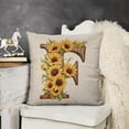 thumbnail image 4 of Monogram Letter F Summer Sunflower Pillow Covers, Floral Decorative Initial 18x18 Inch Throw Pillows for Girls Kids Home Farmhouse Last Name Pillow Case for Sofa Couch Decor, 4 of 6