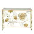 thumbnail image 5 of Weston Home Ditmas Gold Finish Peony and Ginkgo Console Table with Mirror Top, 5 of 8