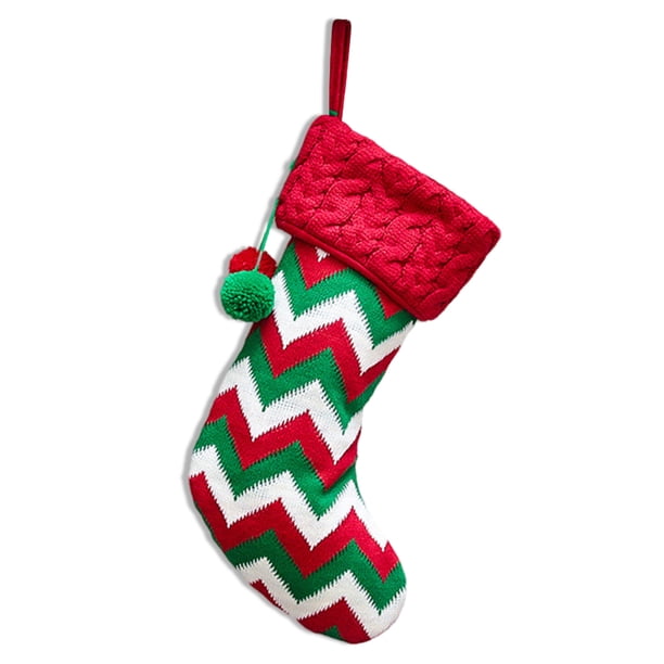 Bewildely Calcetín de Navidad de punto, decoración de Navidad, calcetín de caramelo, bolsa colgante, adorno, decoración, regalo para niños, chimenea Kits de decoración para fiestas No.02 Bewildely HA009116-02