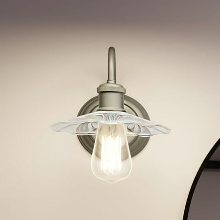 

Luxury Vintage Indoor Bath Fixture 7.5 H x 7.5 W with Farmhouse Style Elements Coastal Design Aged Nickel Finish and Clear UHP3660