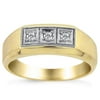 1/8 Carat Diamond Men's Ring in Yellow Gold