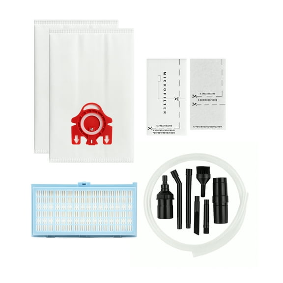 8 Replacement Miele S344i Platinum Vacuum Bags, 8 Micro Filters & 1 HEPA Filter with 7-Piece Kit - Compatible Miele Type FJM Bags, Micro Filters & SF-AH 30, SF-HA 30, AH30 Filter