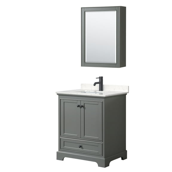 Wyndham Collection WCS202030SGBC2UNSMED Deborah 30" Free Standing Single Basin Vanity Set