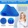thumbnail image 4 of Cojín de gel viscoelástico para asiento, cojín de gel, cojín ergonómico ortopédico para silla de oficina, coche, cojín antiescaras para el coxis, color azul, 4 of 5