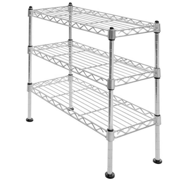 Seville Classics 3Tier Steel Wire Shelving in Silver