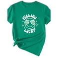 thumbnail image 2 of XCHQRTI Feeling Lucky Women Shirt Graphic Short Sleeve Tee St. Patrick's Day Crew Neck Ladies Tops, 2 of 3