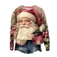 thumbnail image 3 of Mifsaly Plus Size Christmas Sweatshirts for Women Oversized Xmas Santa Print Vintage Pullover Tops Long Sleeve Crewneck Loose Shirts Merry and Bright Festival Party Blouse 2025 Holiday Funny Gifts, 3 of 3