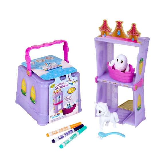 Crayola Scribble Scrubbie Pets Palace Playset, 6 Pieces, Creative Toys, Gifts, Beginner Unisex Child, Activity, Art