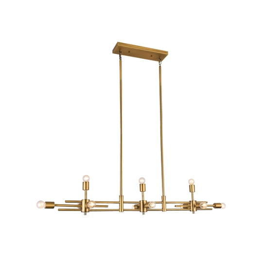 Bethel MATTE BRASS RECTANGULAR FRAME WITH VISIBLE BULBS