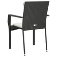 thumbnail image 5 of vidaXL Garden Chairs with Cushions 4 pcs Poly Rattan Black, 5 of 5