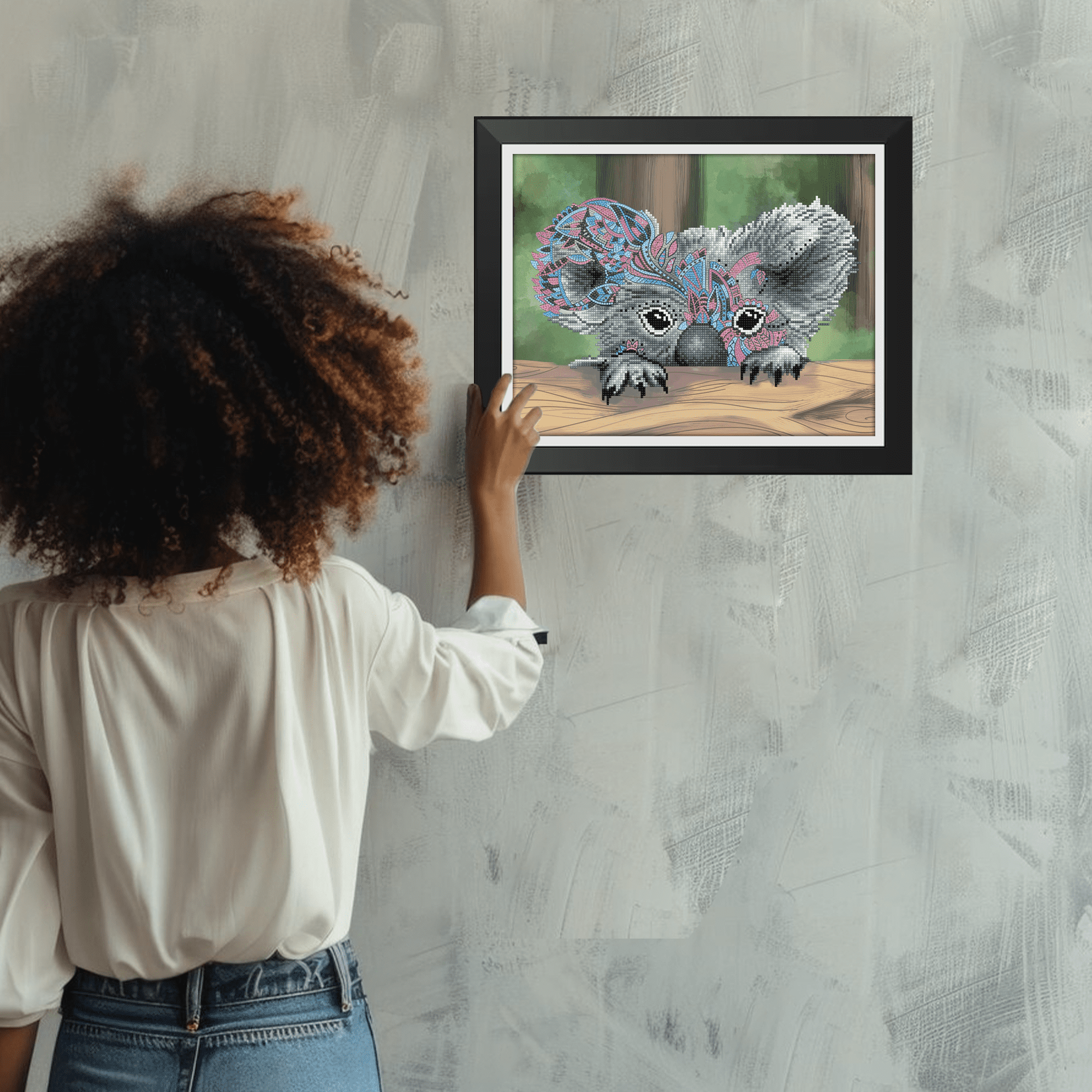 Diamond Dotz Hide N Seek Koala Diamond Painting Kits for Adults - Diamond Art Kits a Relaxing Creative Craft Kit with Dotz Gems 17.9"x14"