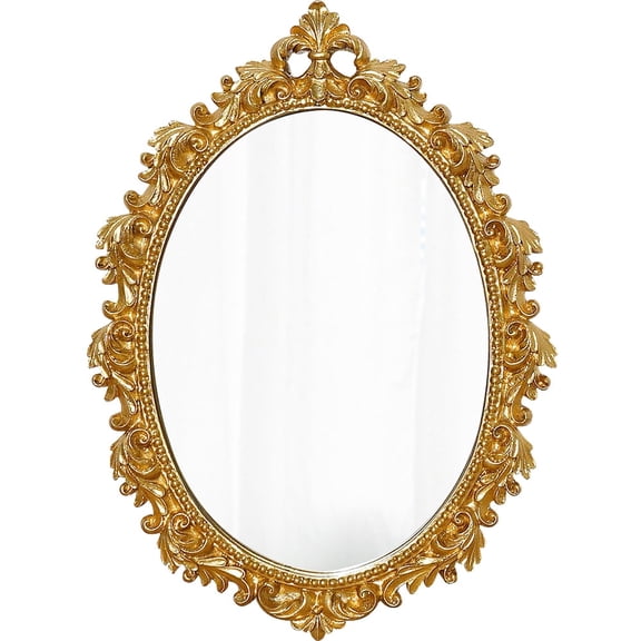 11 x 8 Inch Very Small Decorative Oval Wall Mirror Gold (gold)