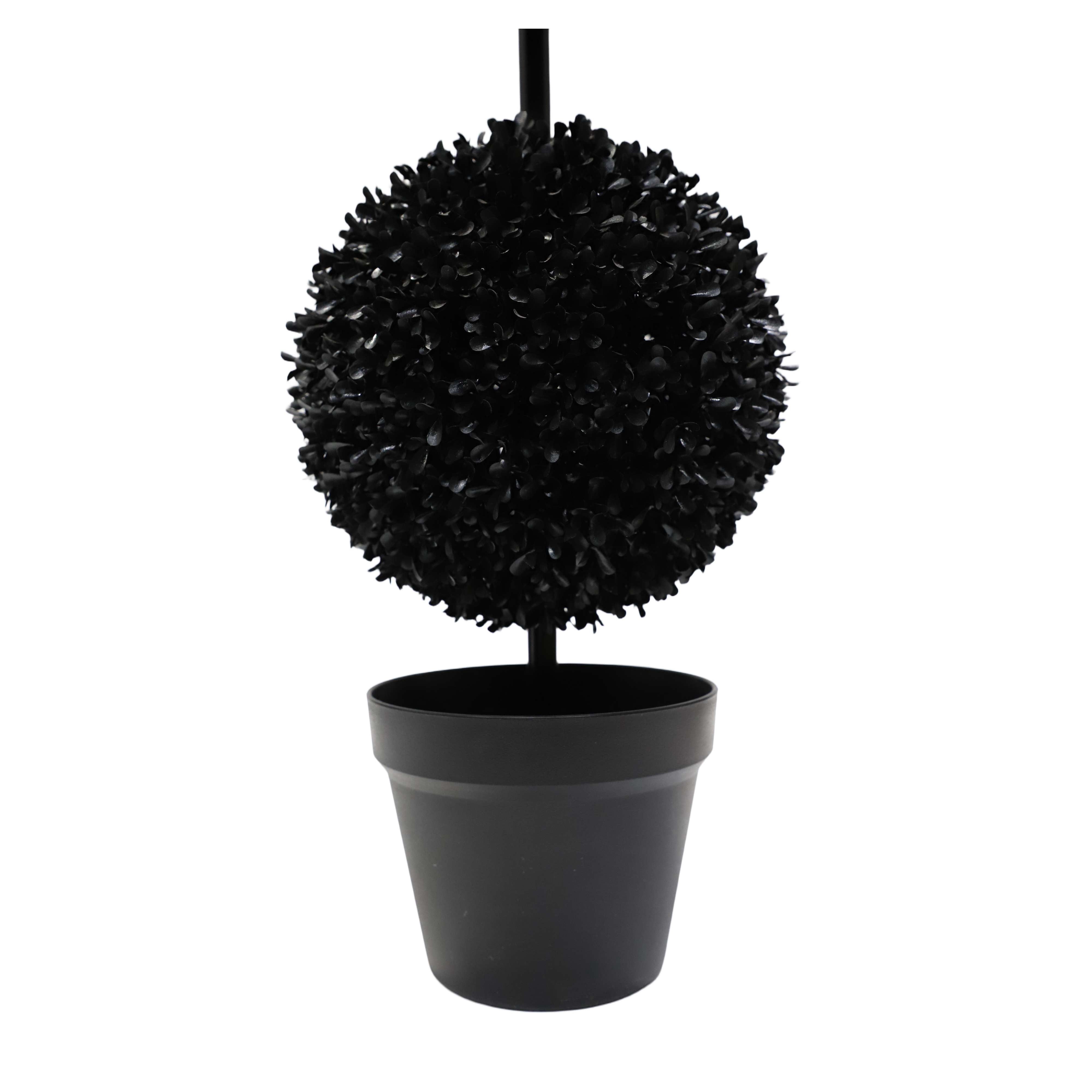 My Texas House Halloween 3-Ball Artificial Black Topiary, 3'