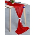 thumbnail image 3 of MDS pack of 25 Wedding 29 x 120 inches Sheer chiffon Table Runner for Rustic Boho Wedding Banquet Decor for 10Ft Table Runners - Red, 3 of 6