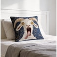 thumbnail image 3 of Screaming Goat Pillow Cover, 18x18 Inch Plush Funny Goat Face Pillow Case, Decorative Pillows for Sofa, Couch, Chair, or Bed, Humorous Farm Animal Design for Living Room, Bedroom, Home, Dorm(E), 3 of 4